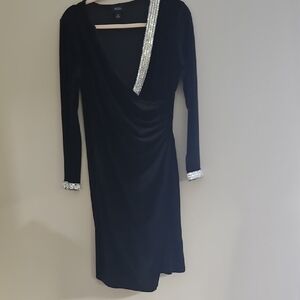 Balck Velvet/sued Asymmetrical Dress